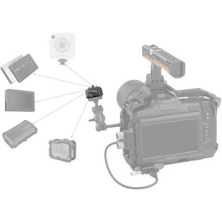 SmallRig 3513C - uniwersalna mini szybkozłączka z płytką, baza i płytka, Drop-In HawkLock - przykład użycia